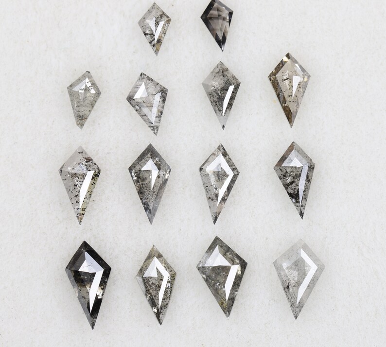 2.04 Ct DG5940 6.5 X 3.3 X 1.8 MM Crystal Diamond Natural Rustic Diamond Black Salt And Pepper Kite Shape Diamond For Engagement Jewelry