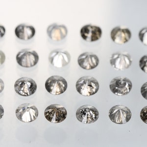 4,27 carats, 3,5 x 2,3 mm, diamant naturel non serti, forme ronde sel et poivre, diamant poli taille brillant, bijoux fantaisie diamants, DG6747 image 8
