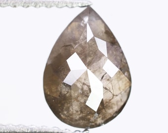 1.21 Ct, 8.7 X 6.3 X 2.8 MM, Natural Fancy Blackish Brown Color Pear Shape Diamond For Engagement Ring | Alternative Bridal Stone | C2248