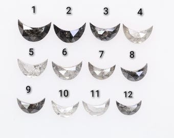 0.35 Ct, 6.1 X 3.5 X 2.2 MM, Natural Loose Diamond Fancy Black Salt And Pepper Moon Shape Faceted Diamond For Jewelry, Surprise Gifts, C1075