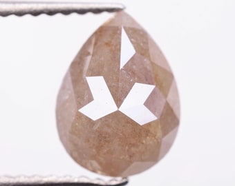 1.47 Ct, 8.7 X 6.5 X 3.8 MM, Natural Fancy Peach Color Pear Shape Rose Cut Diamond For Custom Engagement Ring | Boho Jewelry Supply | C2270