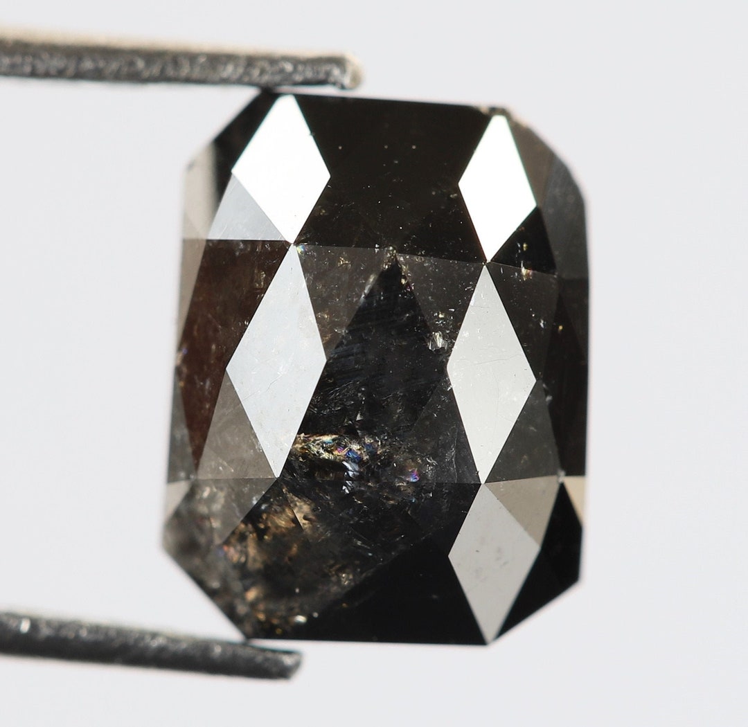 Certified Lab Grown Black Diamond 6X8mm Emerald Cut