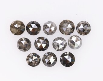 5.78 Ct, 4.9 X 2.7 MM, Natural Rustic Diamond Fancy Black Color Round Shape Rose Cut Diamond For Jewelry, Polished Black Diamond, C995