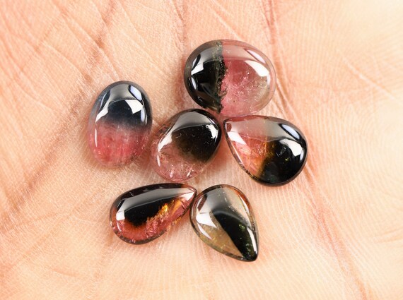 天然石　カボション　トルマリン 天然石リング トルマリンクォーツ×樹脂カボション（フリーサイズ