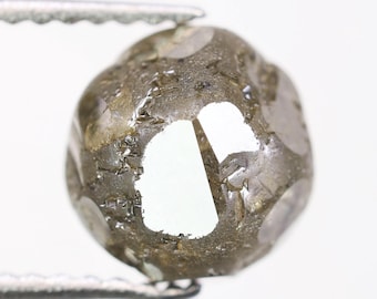 2.65 Ct, 7.3 X 7.0 X 5.6 MM, Natural Fancy Rough With Flat Polished Spot Dark Green Color Raw Uncut Diamond For Fine Jewelry Supply | C2279