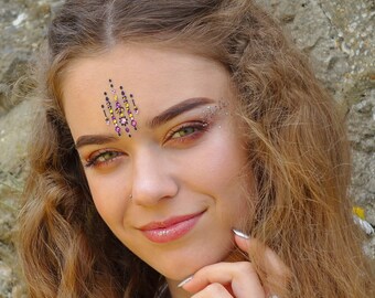 Festival FACE GEM-Rave Face and Body Jewels-Stick on Bindi Body Art. Temporary Face Tattoo. (Choose your color) BC05