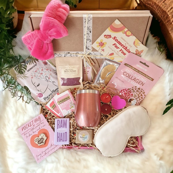 PAMPER HAMPER - Birthday Hamper Letterbox Gift for Her - Mum Spa Self-Care Giftbox Birthday Gifts - Friend Giftbox Carepackage Personalised