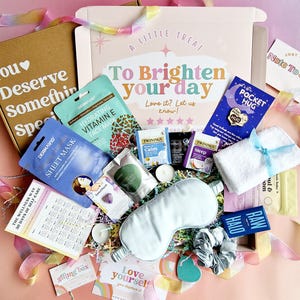 Coffret cadeau dorloter pour son anniversaire Détendez-vous Panier dorloter Emballage soins personnels Câlin dans une boîte Ramassez-moi une pensée pour vous Cadeau boîte aux lettres personnalisé
