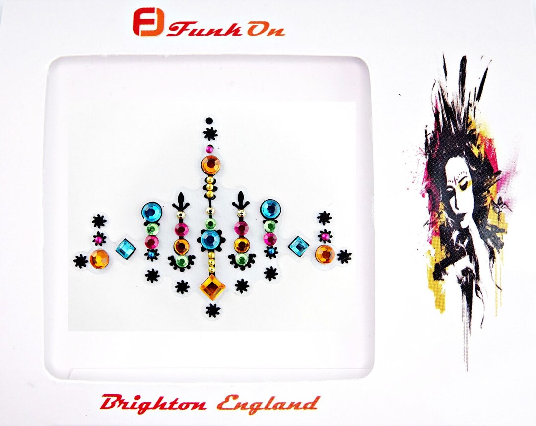 Rainbow FACE GEM for Festivals Face Jewel Body Jewel Bindi Fusion