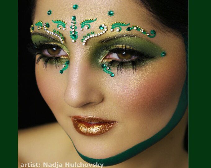 Face Jewel for Festivals Green Bridal Bindi crystal Face Etsy