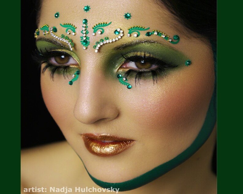 Face Jewel for Festivals Green Bridal Bindi crystal Face Etsy