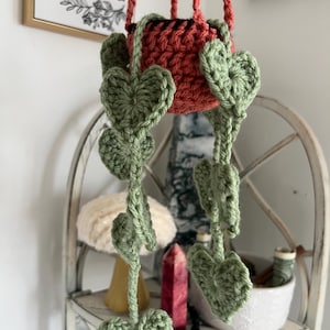 Handmade crochet small hanging plant
