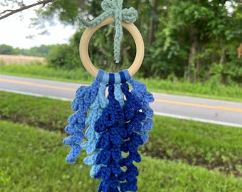 手作りかぎ針編みの藤の吊り下げ式車/壁飾り