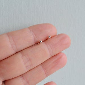Tiny Dot Studs Single Ball Stud Earring Tiny Ball Studs Tiny Silver Stud Earrings Tiny Gold Studs image 1