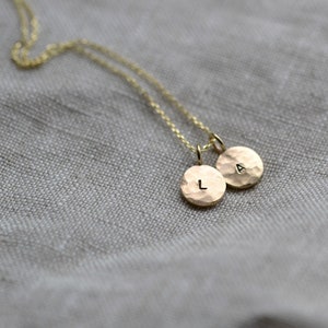 Solid Gold Disc Necklace | Recycled 9ct Gold Dot Pendant | Solid Gold Personalised Initial Necklace | 9ct Gold Delicate Coin Pendant
