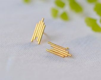 Ventura Stud Earrings - Small | Gold Vermeil Art Deco Ear Studs | Art Deco Style Earrings | Gold Arrow Earrings