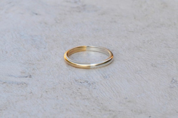 Eclipse Mixed Metal Ring | Recycled Solid Solid Gold and Silver Contrast Everyday Band