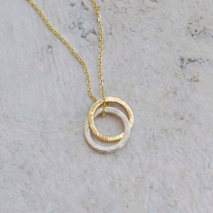 Recycled Gold and Silver Linked Circles Necklace | Mixed Metal Jewellery