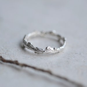 Botanical Cypress Wreath Ring Recycled Silver Cast Wreath Ring Gold Twig Thin Ring image 7