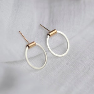 Joy Circle Earrings 9ct Gold Earrings Ear Studs Everyday Circle Earrings Open Circle Earrings Gold Silver Circle Studs image 4