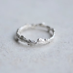 Botanical Cypress Wreath Ring Recycled Silver Cast Wreath Ring Gold Twig Thin Ring image 4