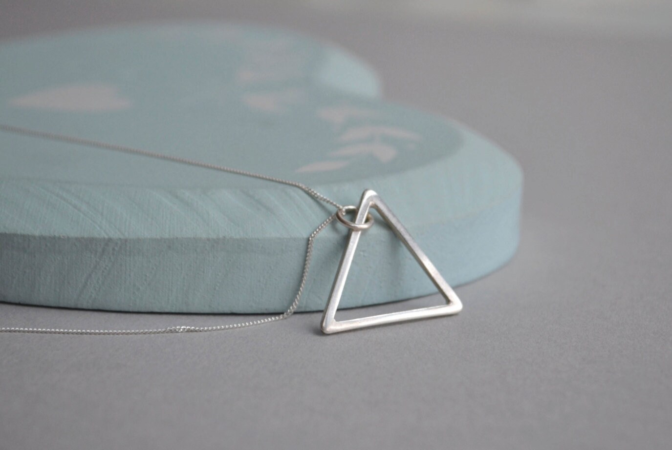 Recycled Sterling Silver Triangle Necklace | Open Geometric Everyday