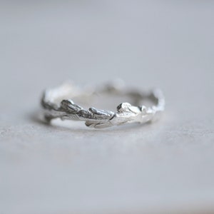 Botanical Cypress Wreath Ring Recycled Silver Cast Wreath Ring Gold Twig Thin Ring image 5