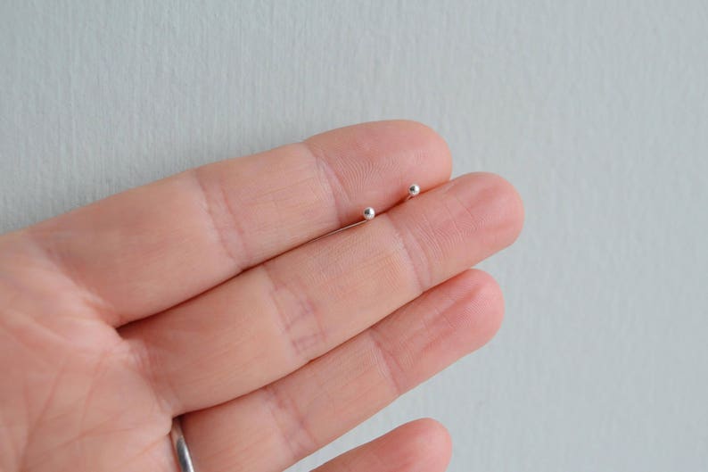 Tiny Dot Studs Single Ball Stud Earring Tiny Ball Studs Tiny Silver Stud Earrings Tiny Gold Studs image 1