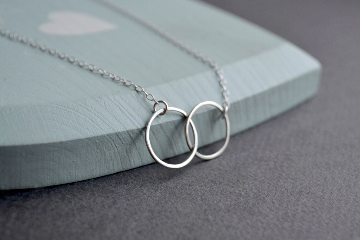 Silver Circles Necklace | Double Hoop Sterling Interlinked