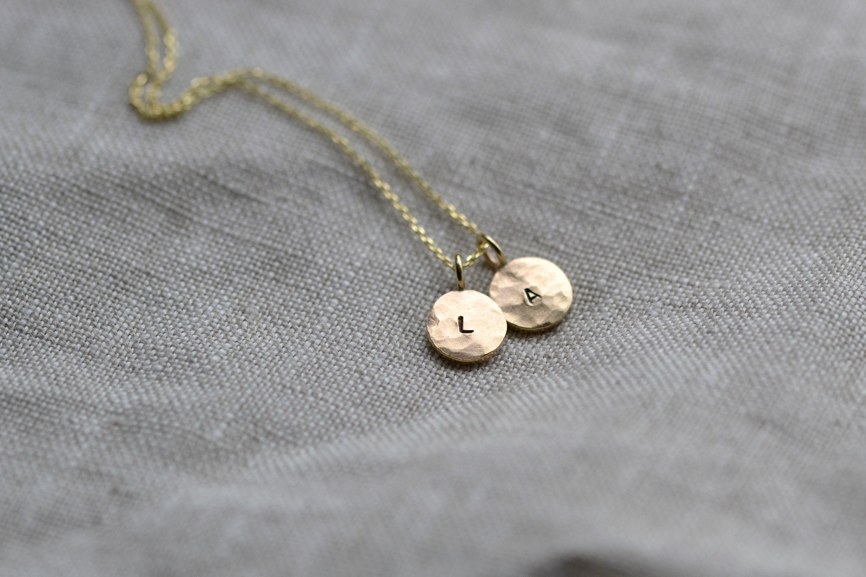 Solid Gold Disc Necklace Recycled 9ct 