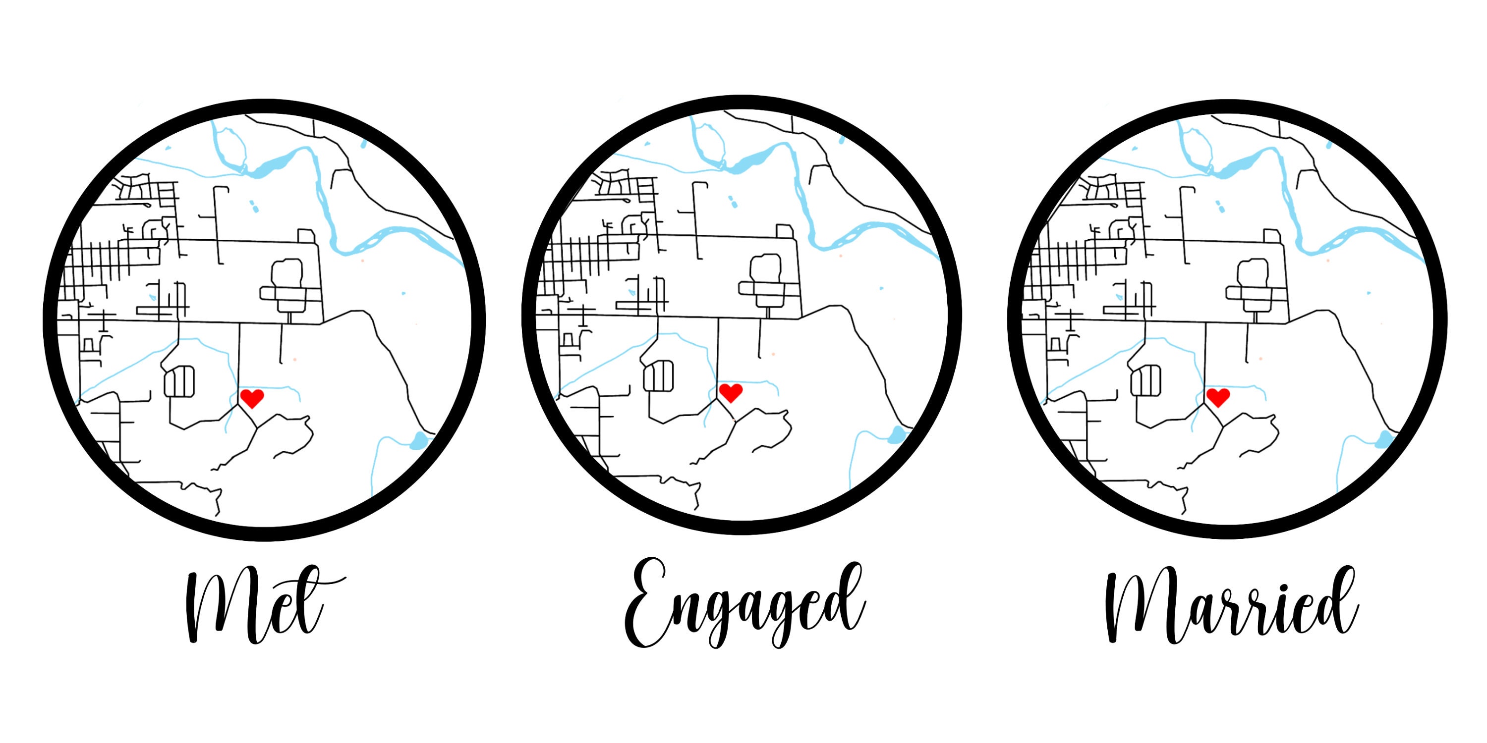 Custom Map Multiple Locations Digital Print Gift - Etsy