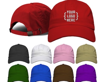 Custom Embroidered unstructured Dad Cap Hat Strapback personalized