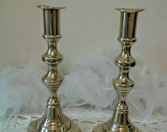Vintage candlestick holders, Brass Candle holders, 2 Brass Candlestick holders, push-up candlesticks holders, brass table décor, brass gifts