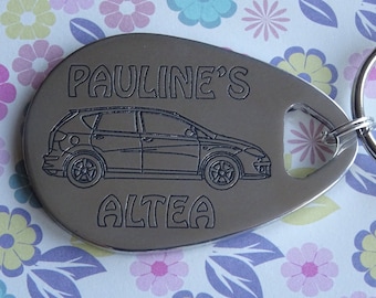 VAUXHALL ASTRA 3 dr SPORTS HATCH 2005-10 PERSONALISED KEY RING CNC ENGRAVED