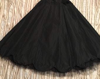 Stunning Vintage Black Dress Velvet Satin Tulle Layered Princess Luxury Formal Ball Opera Scallop Edge Evening Classic Halter OOAK Rare