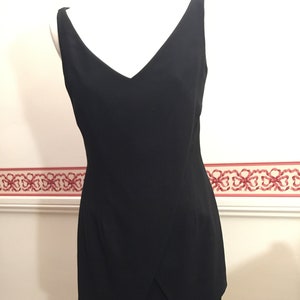 Stunning Vintage Ann Taylor Black Dress Luxury Cocktail Dress Sweetheart Neck Mini Skirt Sheath Party Evening Classic Staple Layered