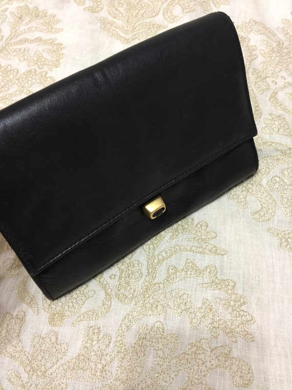 Donna Karen Black Leather Pouchette Brief Heavy S… - image 10
