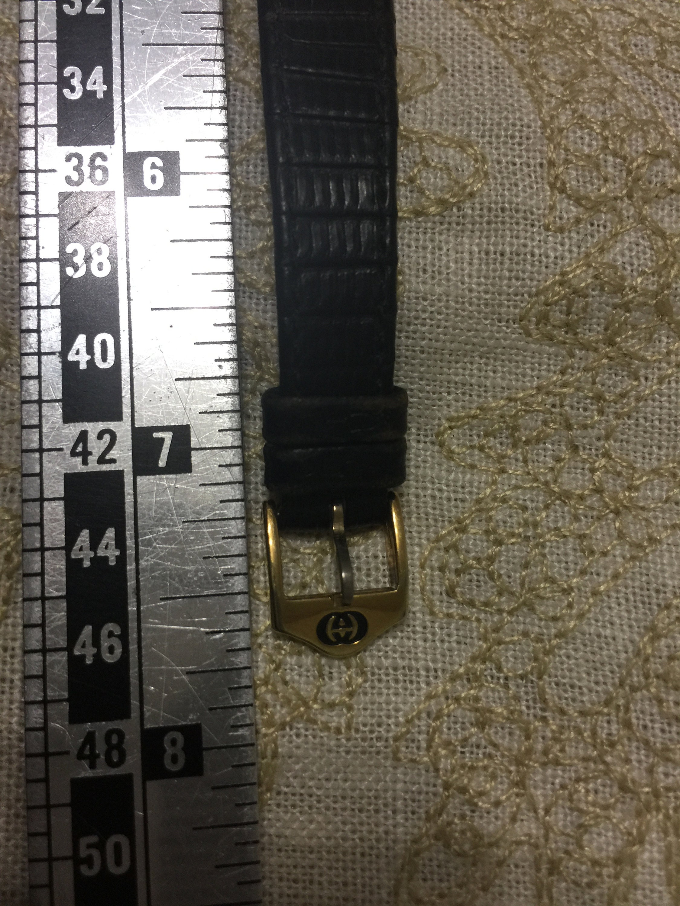 Vintage Gucci Watch Gold Gucci Stacked Watch Black Band