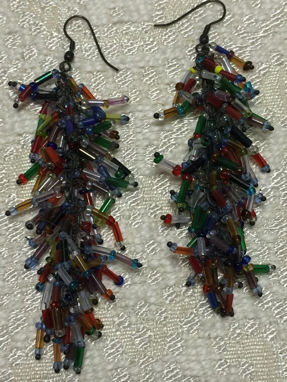 Colorful chandelier earrings clearance