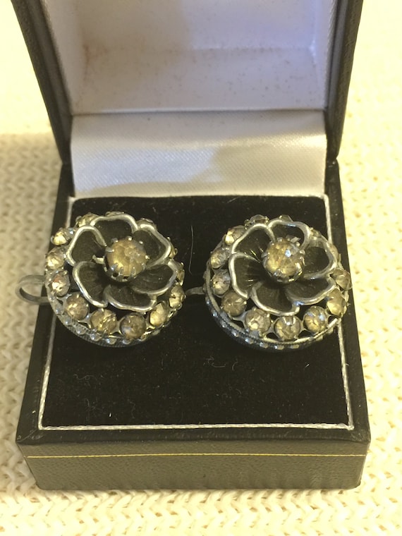 Vintage Antique Czechoslovakia Silver Earrings Pa… - image 1