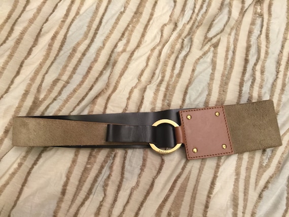 Stunning Gucci Belt Brown Camel Suede Leather Bel… - image 1