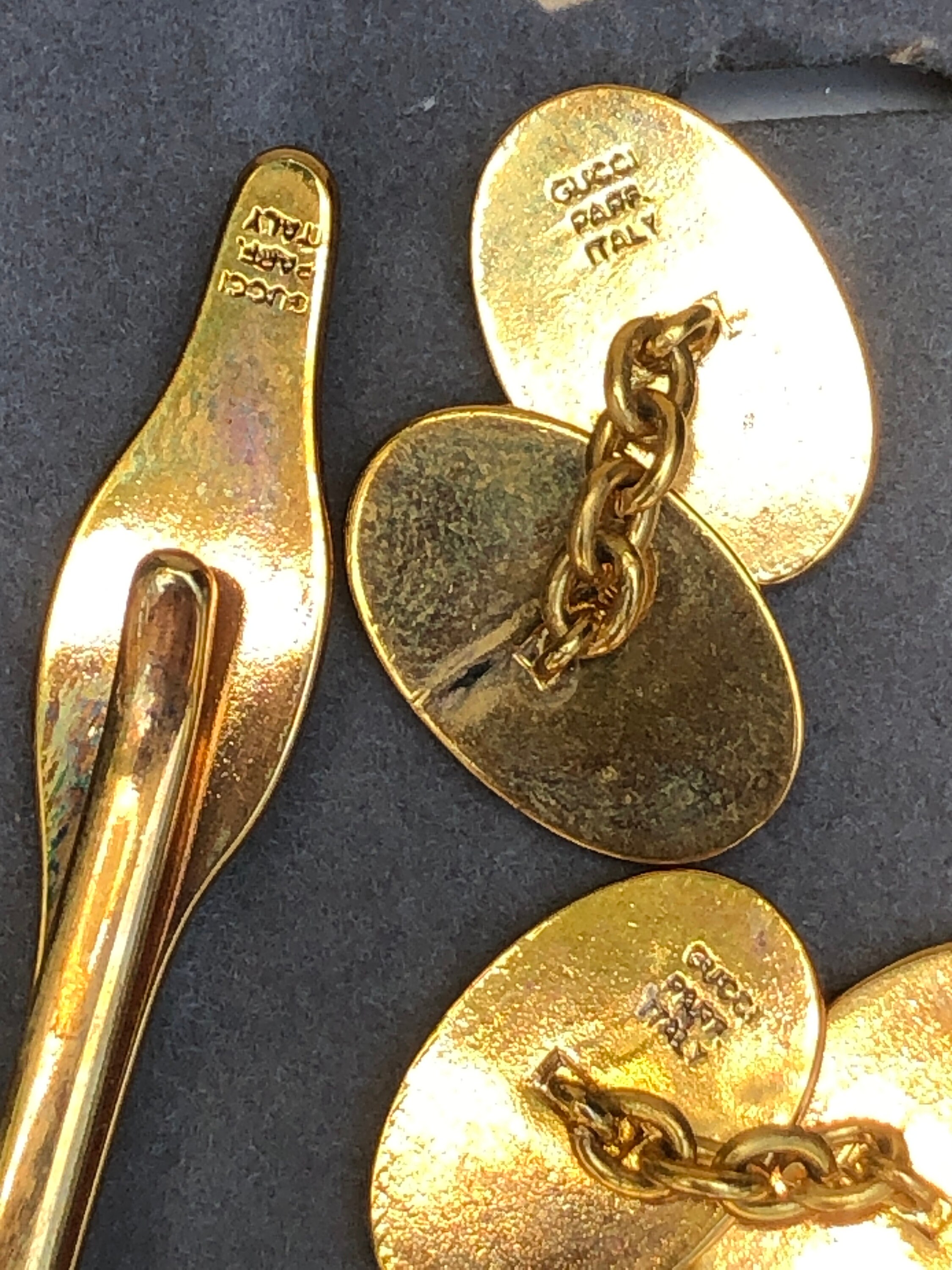本物のヴィンテージグッチカフスボタングッチネクタイピン