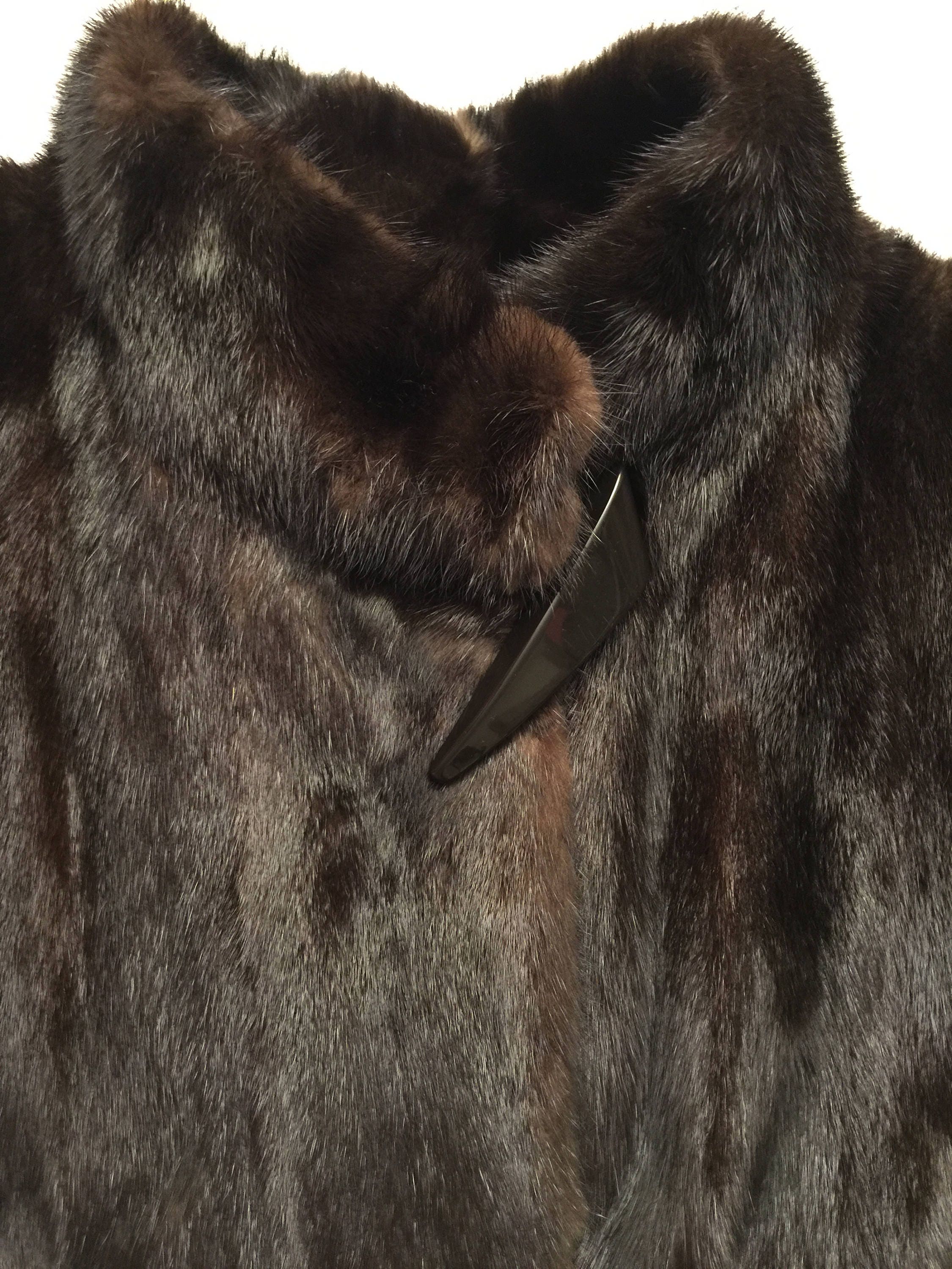 Vintage Brown Mink Fur Coat M L Repurpose Luxury Pillow or | Etsy