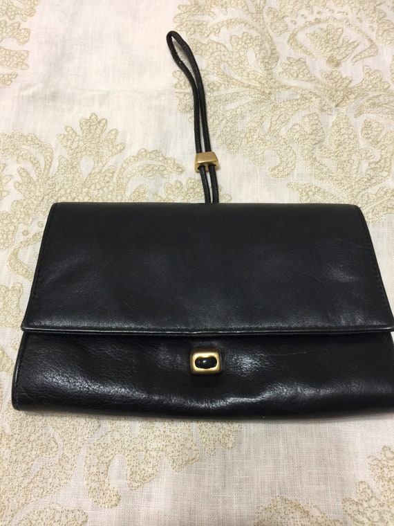 Donna Karen Black Leather Pouchette Brief Heavy S… - image 9