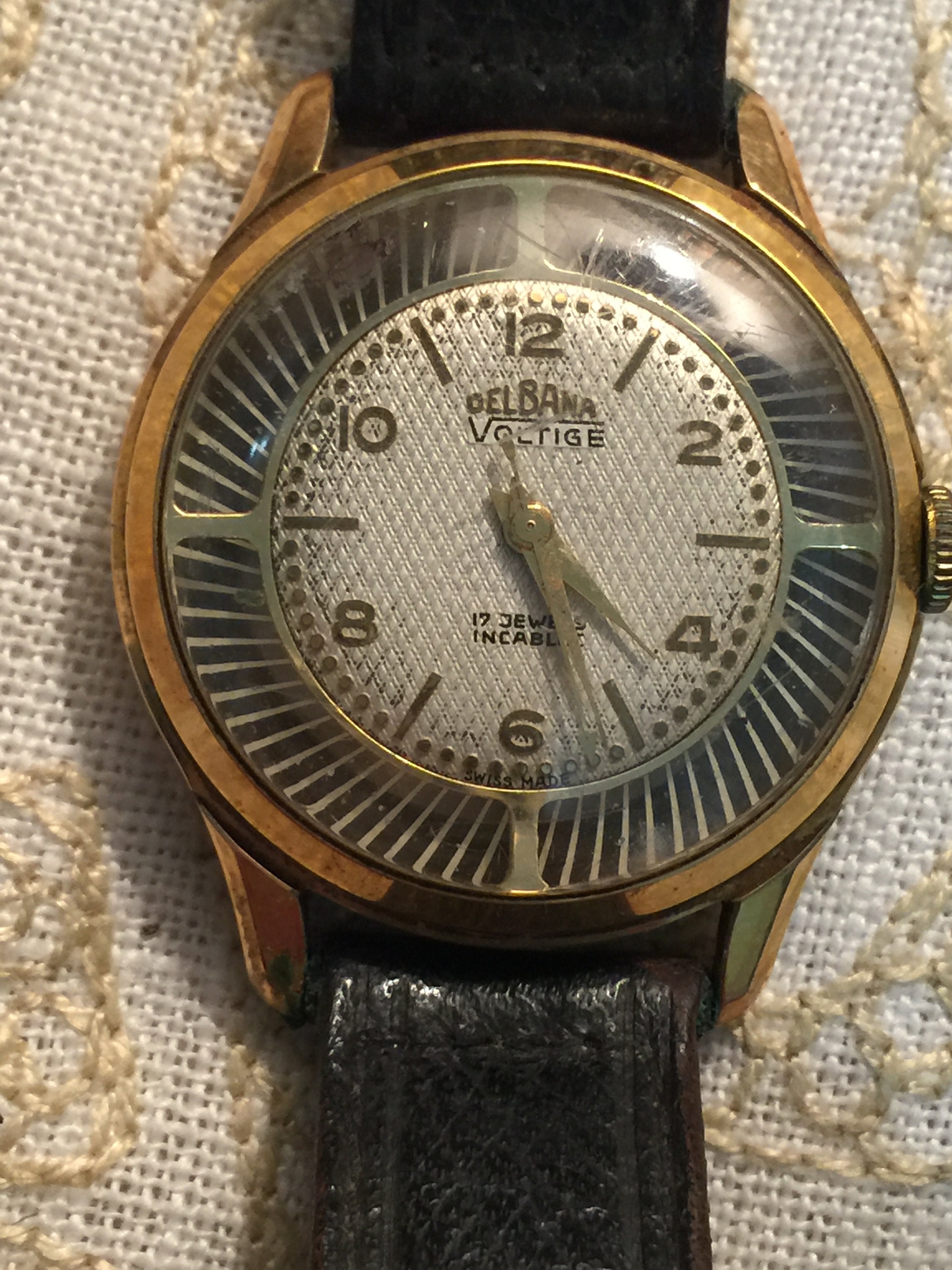 Vintage Pendant Watch Ladies Caro 17 Jewel Swiss Gold Tone