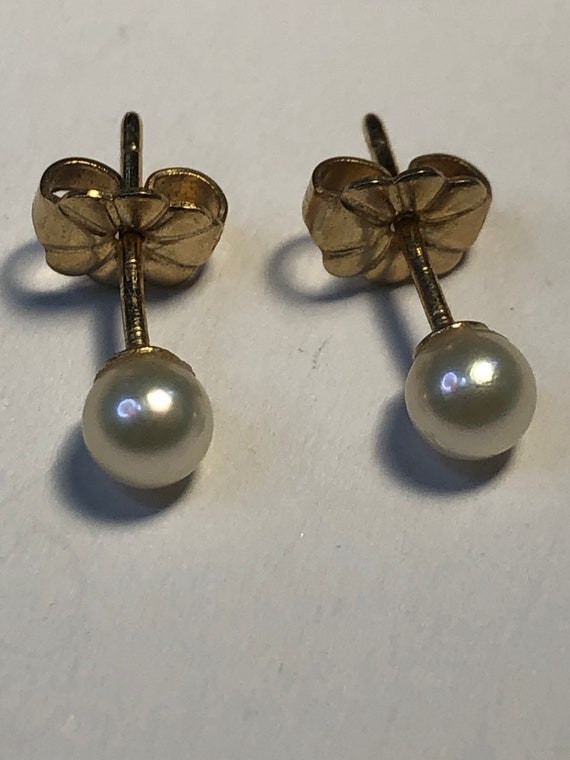 Vintage 14k pearl Earrings  Pearl Stud Earrings  G