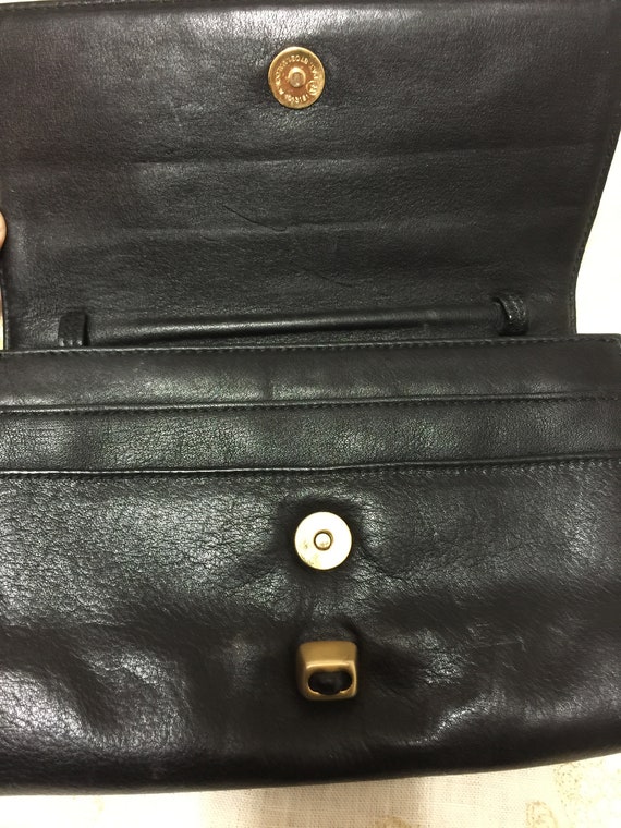 Donna Karen Black Leather Pouchette Brief Heavy S… - image 5