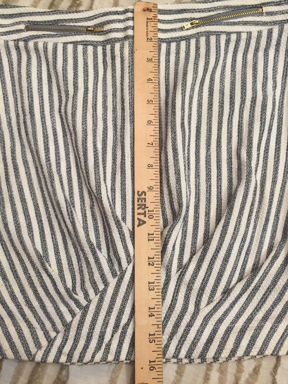Stunning Vintage Blue white striped Mini Skirt Ba… - image 3