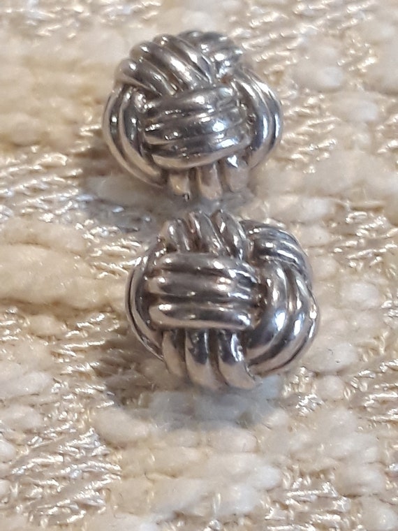 Ralph Lauren Knot Earrings 14c White Gold Sterling