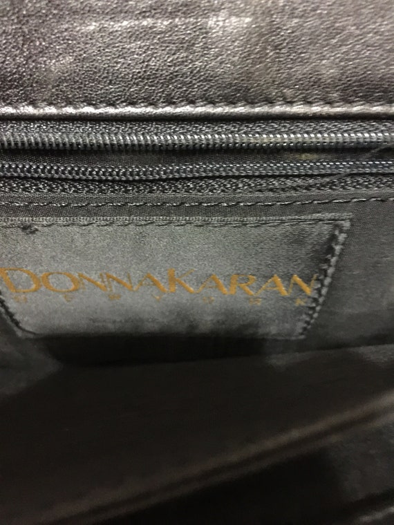 Donna Karen Black Leather Pouchette Brief Heavy S… - image 6